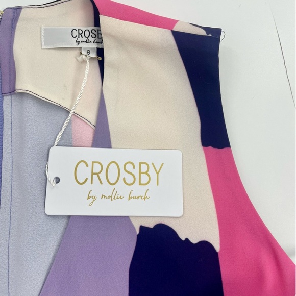 NWT CROSBY by Mollie‎ Burch Kristie dress Pink Purple Colorful V Neck size 8 - Picture 11 of 13